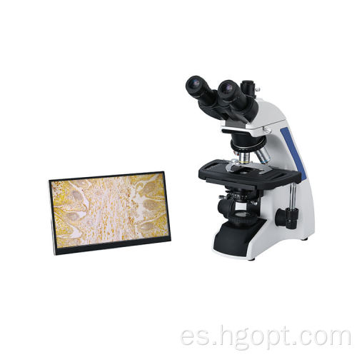 Microscopio binocular biológico con cámara de 5MP